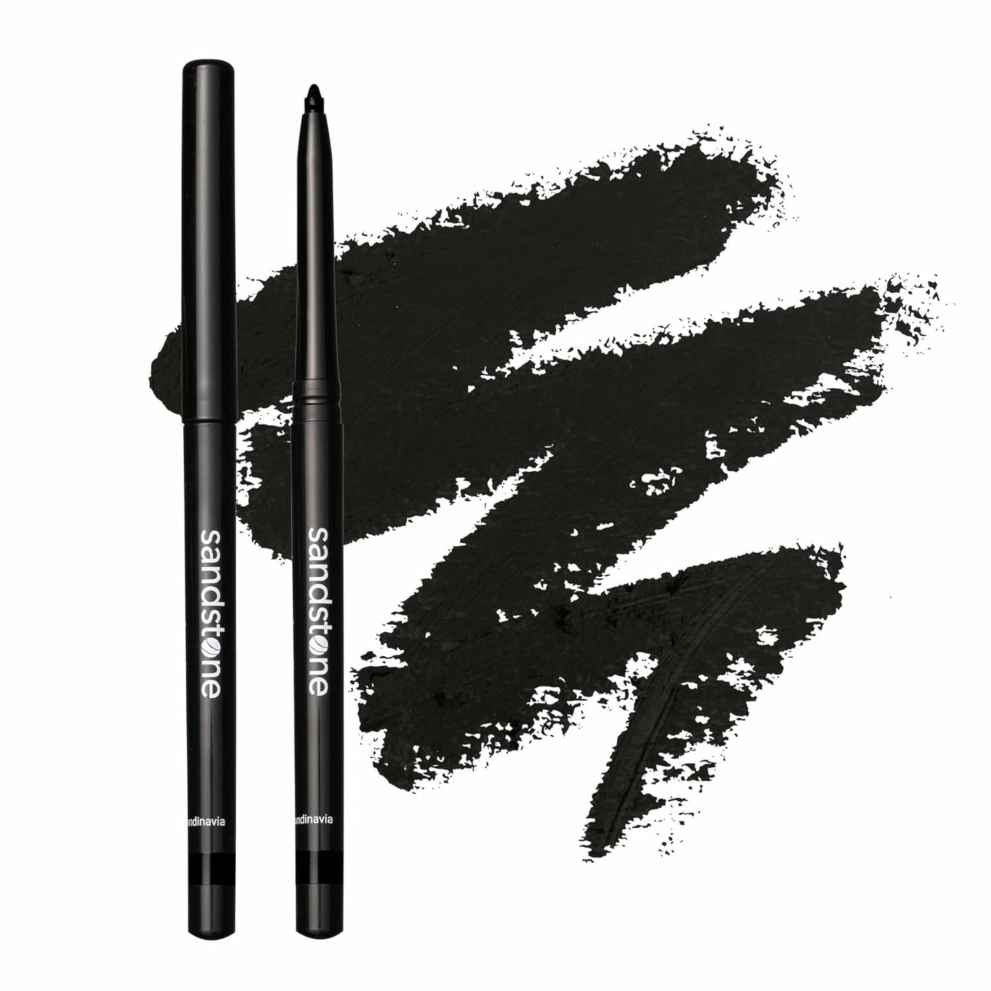 Sandstone Scandinavia Waterproof Eyeliner Pencil - Vegan Hypoallergenic for Sensitive Eyes - Smudge Proof Gel liner - Hypoallergenic Makeup (Black)