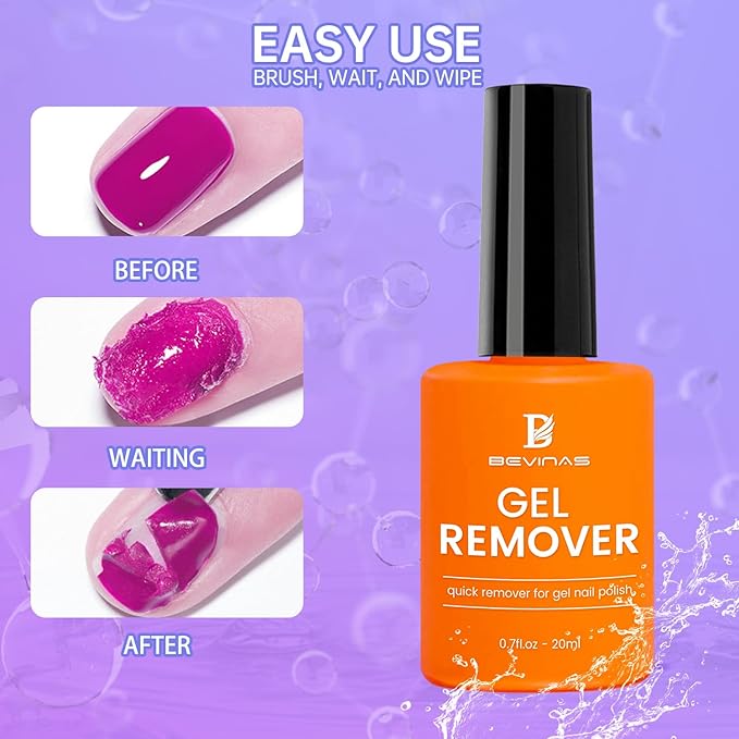 2PCS 20ml Gel Polish Remover Kit - Gel Nail Polish Remover Set - Nail Latex Tape - Gel Remover