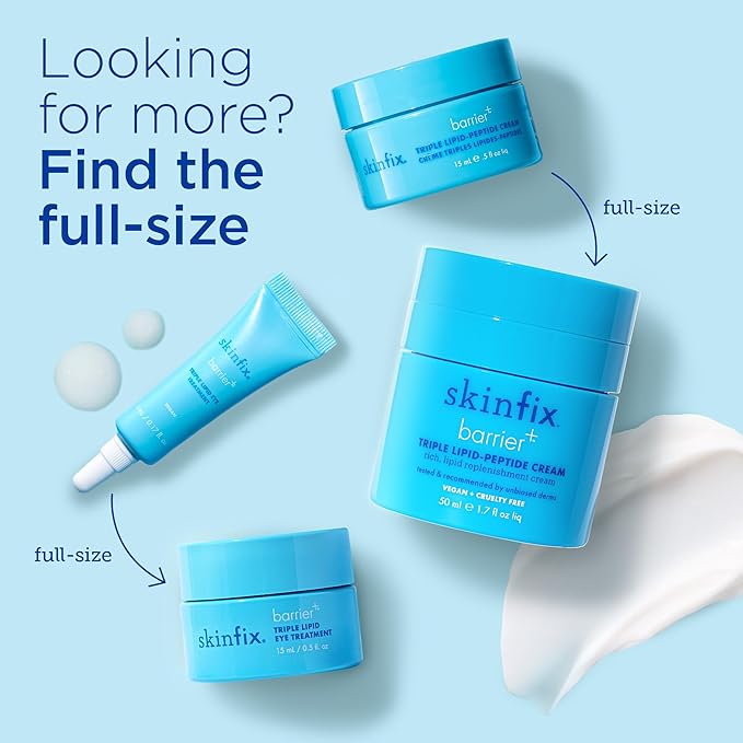 Skinfix Barrier + Firm Trio - Full-Size Plumping Serum, Mini Moisturizer, Mini Eye Cream with Patented B-L3™ Complex - Hydrate & Strengthen Skin Barrier