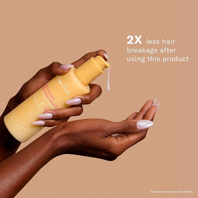 Rizos Curls Heat Protection Multivitamin Leave-In, Protects Up to 450°F, Reduces Frizz, Repairs Hair with Vitamins & Amino Acids, Adds Natural Shine