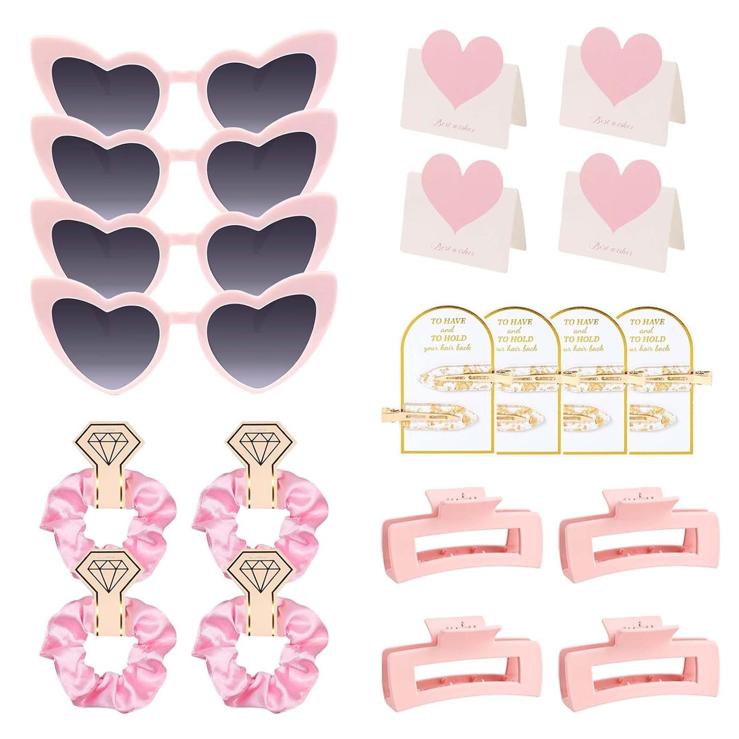 20pcs Bridesmaid Proposal Gifts Bridesmaid Hair Claws Bridesmaid Scrunchies Bridesmaid Sunglasses Bridesmaid Hair Clips Bridesmaid Card Wedding Favor Gift for Women Girls