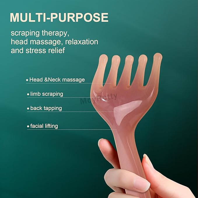 MoyRetty 2-Pack Head Massager, Scalp Massage Comb, Finger Whisk for Relaxation, Pink (Green)