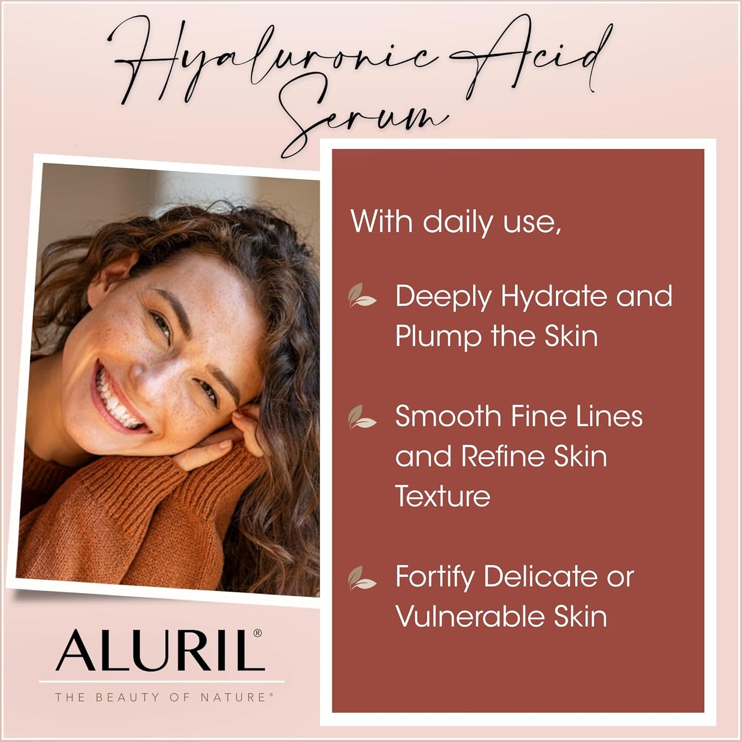 Hyaluronic Acid Serum with Vitamin C - Hydrating & Moisturizing Serum to Soothe Plump Face & Tighten Skin, Enhanced with Vitamin E to Diminish Dark Spots, Fine Lines & Signs of Aging, 1 fl oz