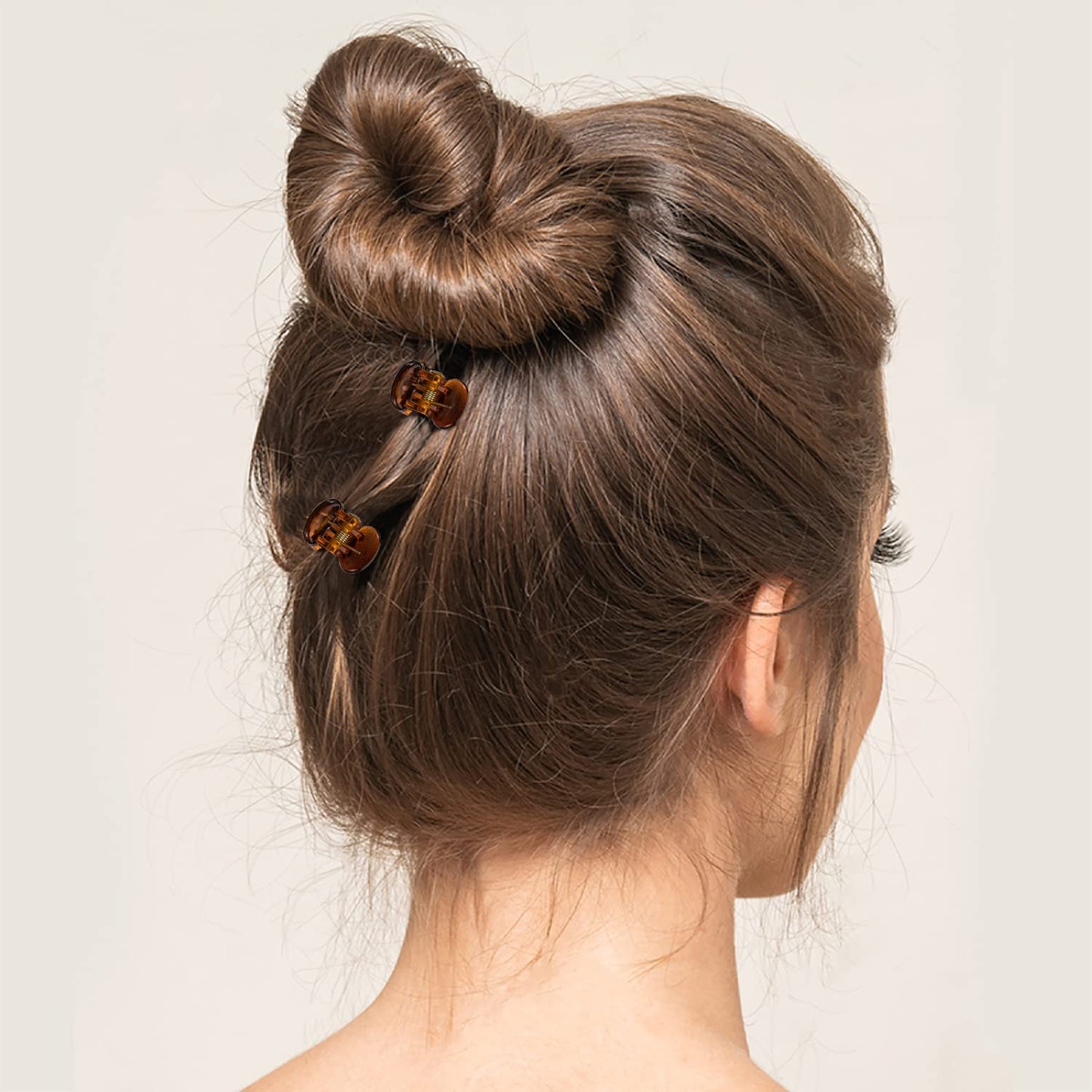 YOHAMA 36 PCS Brown Mini Hair Claw Clips Great for Design Kids and Adult Hairstyles Decoration Buns, Pining Bangs Strong Grip Multifunction Clamp Clips.