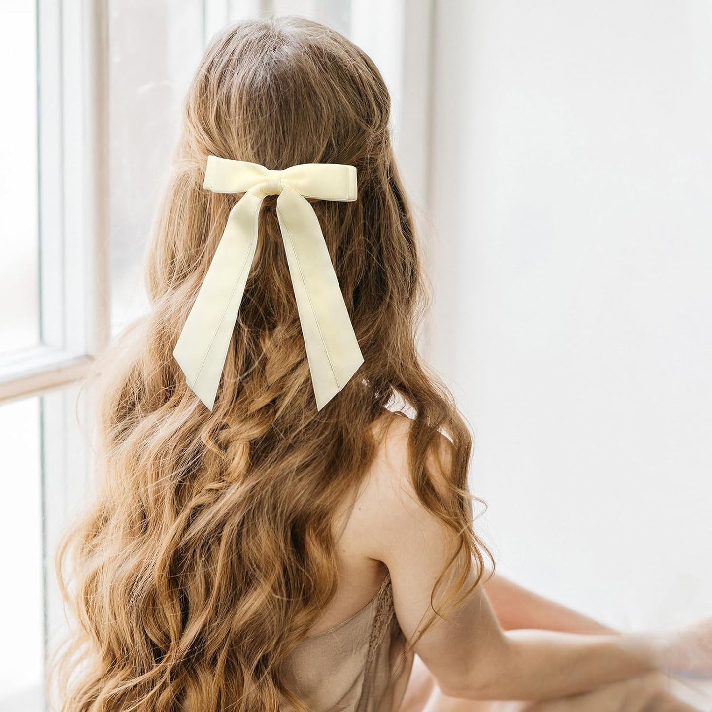 Velvet Hair Bows for Women Hair Ribbon Bowknot Hair Clips Ponytail Holder Hair Accessories Hair Barrettes with Alligator Clips, Black