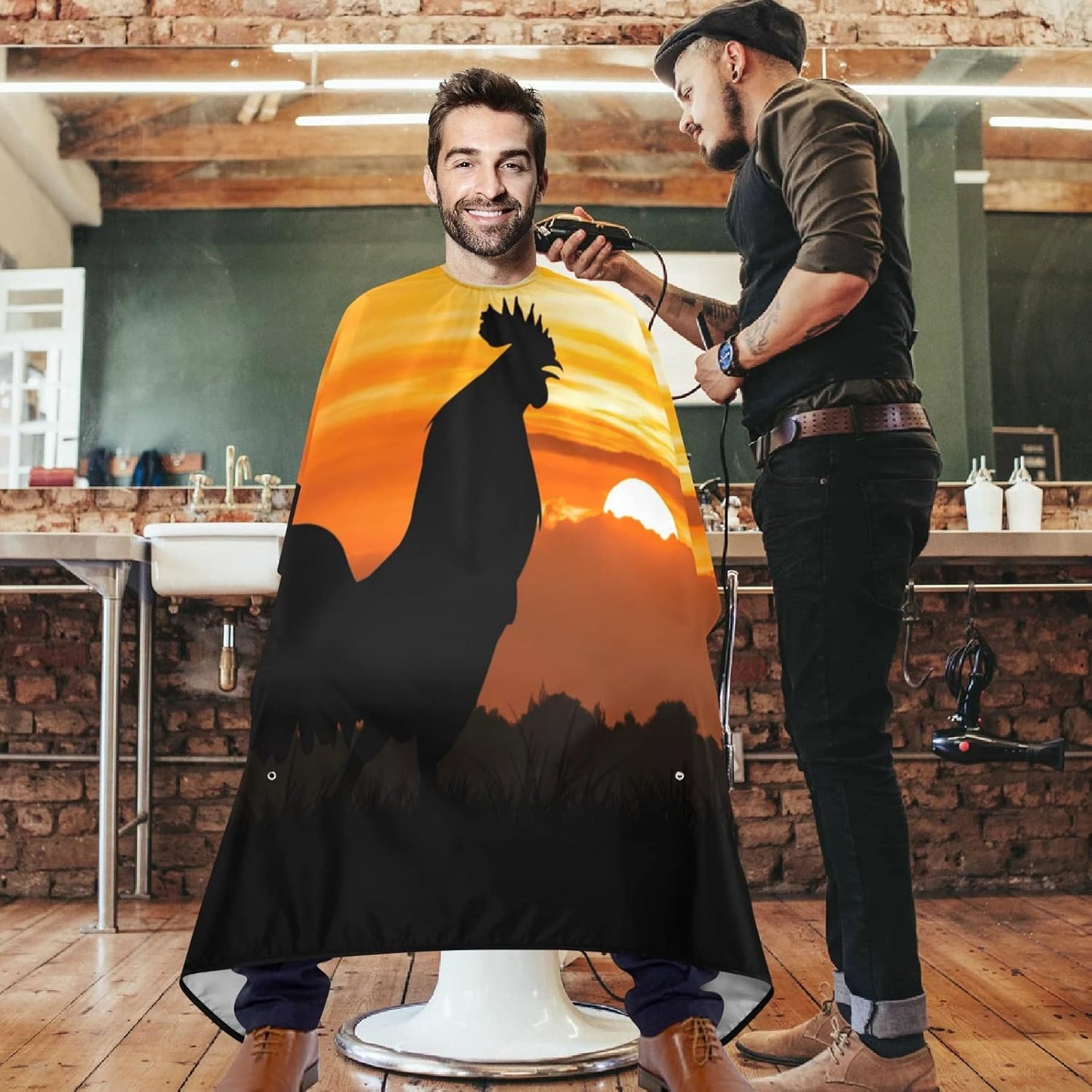 Barber Capes Polyester Hair Cutting Salon Cape with Snaps Beard Bib Hairdresser Gown Stylist Cape For Men Women