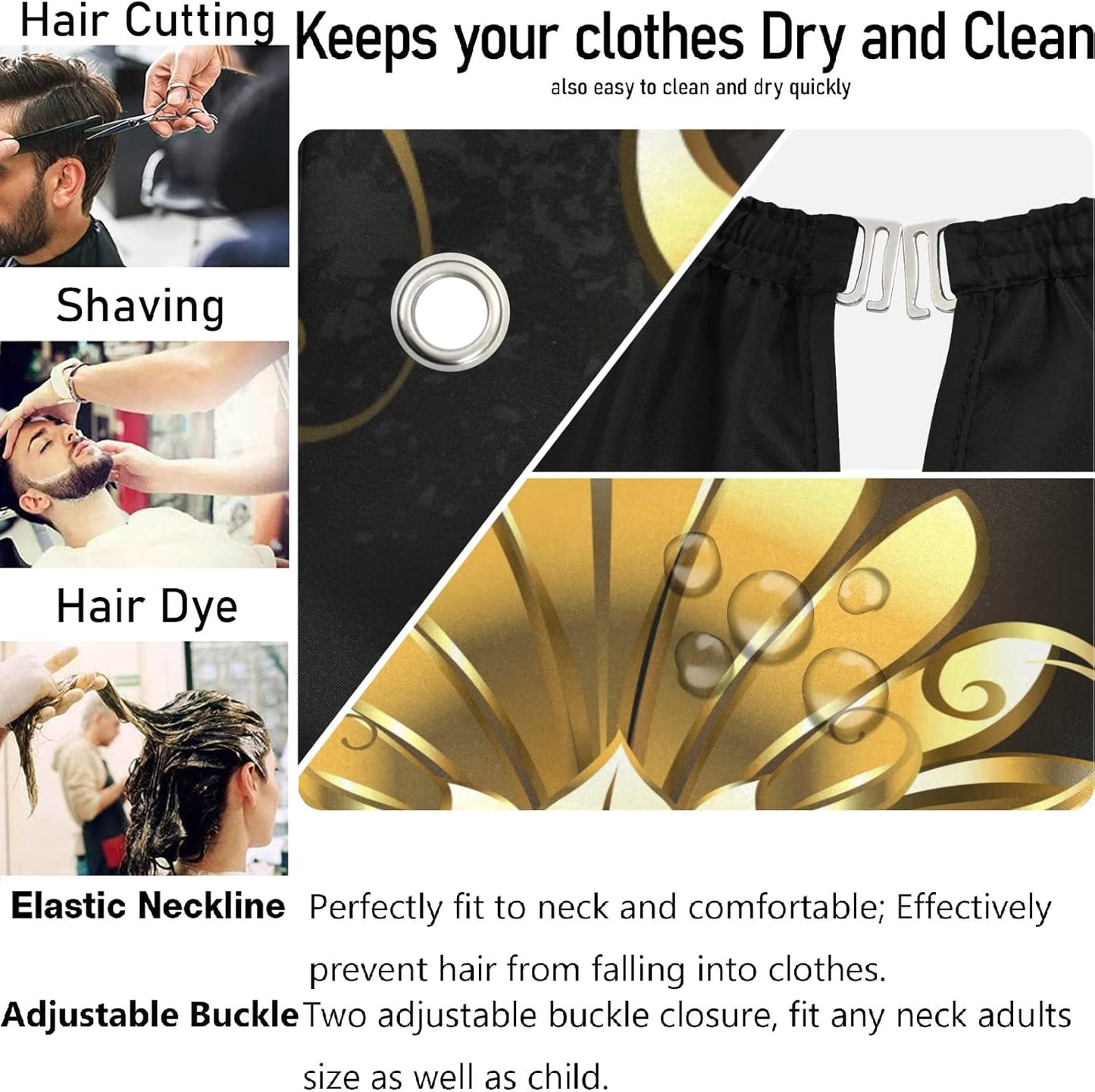 visesunny Professional Barber Cape Polyester Hair Cutting Clippings Catcher Grooming Cape Apron for Shaving Trimming For Men