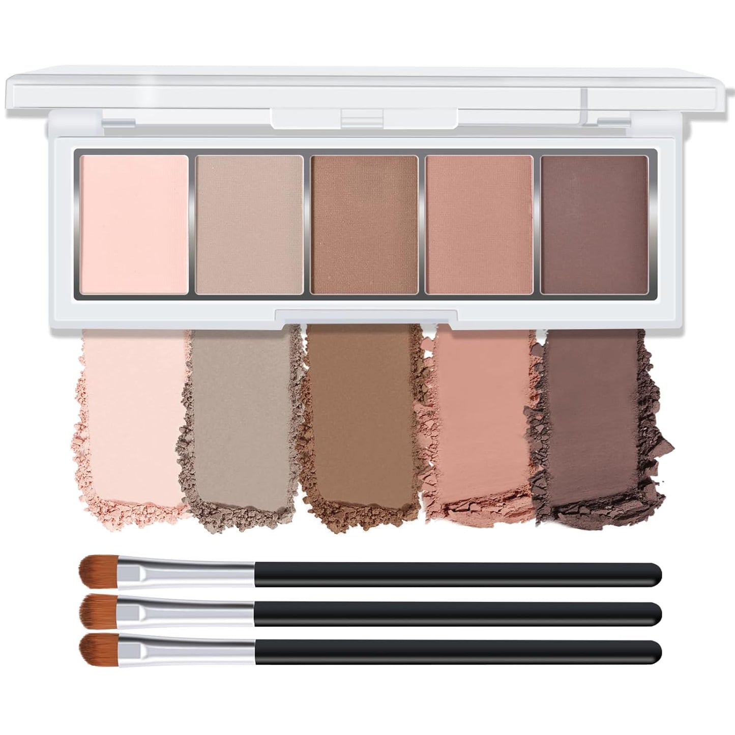 KYDA 5 Colors Matte Brown Eyeshadow Palette, Neutral Nude Eyeshadow, All Matte Eyes Palette, High Pigment Pressed Powder Eye Makeup Gift for Women, Lasting Blendable Daily Eyes Shadow, BROWN