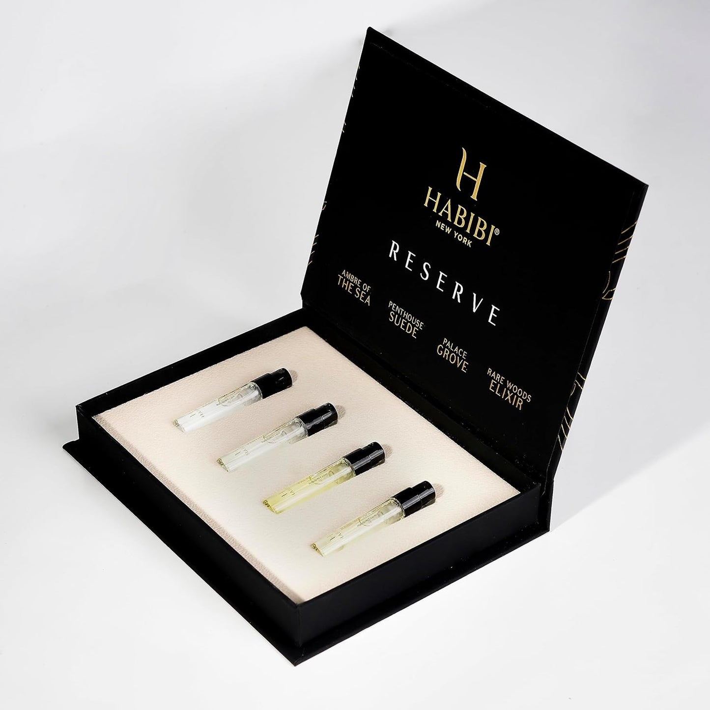 H HABIBI Reserve Oud Collection Discovery Sample Set | Eau De Parfum | Travel Perfume Oud Samples For Women And Men, Cologne Samples for Men,Made In USA