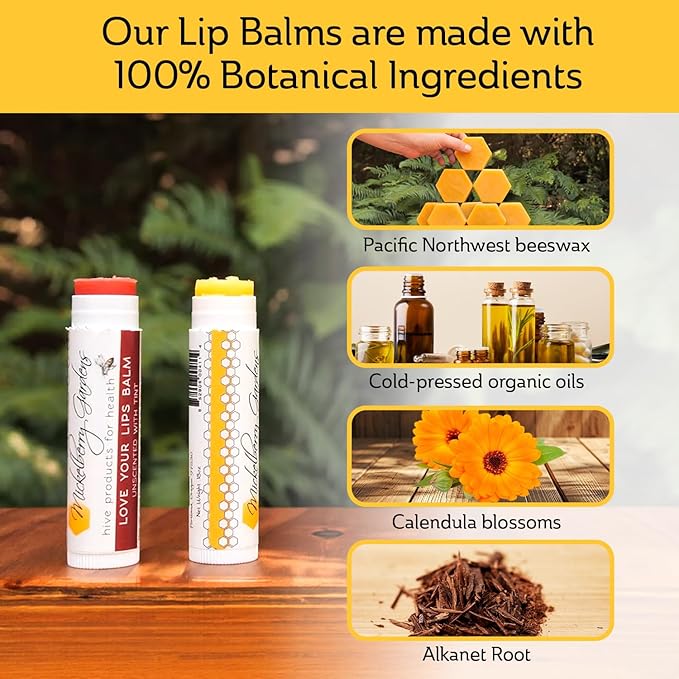Mickelberry Gardens Love Your Lips All-Natural Organic Beeswax Lip Balm – Hydrating, Healing, and Moisturizing Chapstick for Men, Women, and Kids (2 Pack, Tinted)