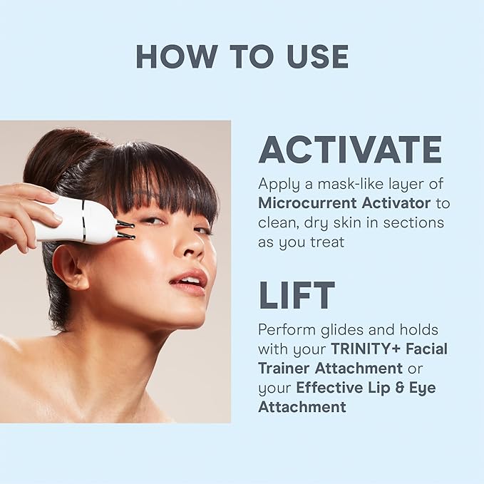 NuFACE TRINITY+ Effective Lip & Eye Attachment for Microcurrent Facial Device - FDA Cleared At Home Eye Lift & Smile Lines Treatment to Tighten & Tone Hard-to-Reach Areas Around Mouth and Eyes