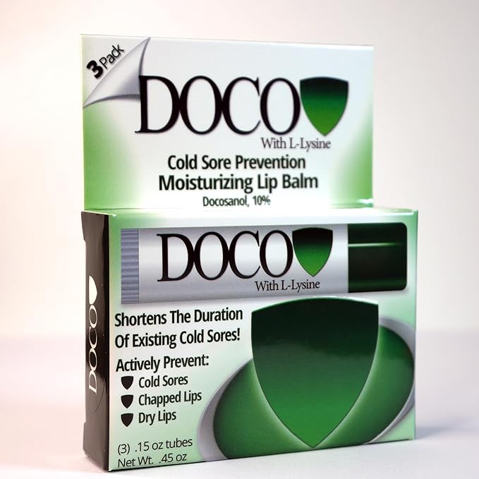 DocoShield Lip Balm w/Docosanol and Lysine (3-Pack)