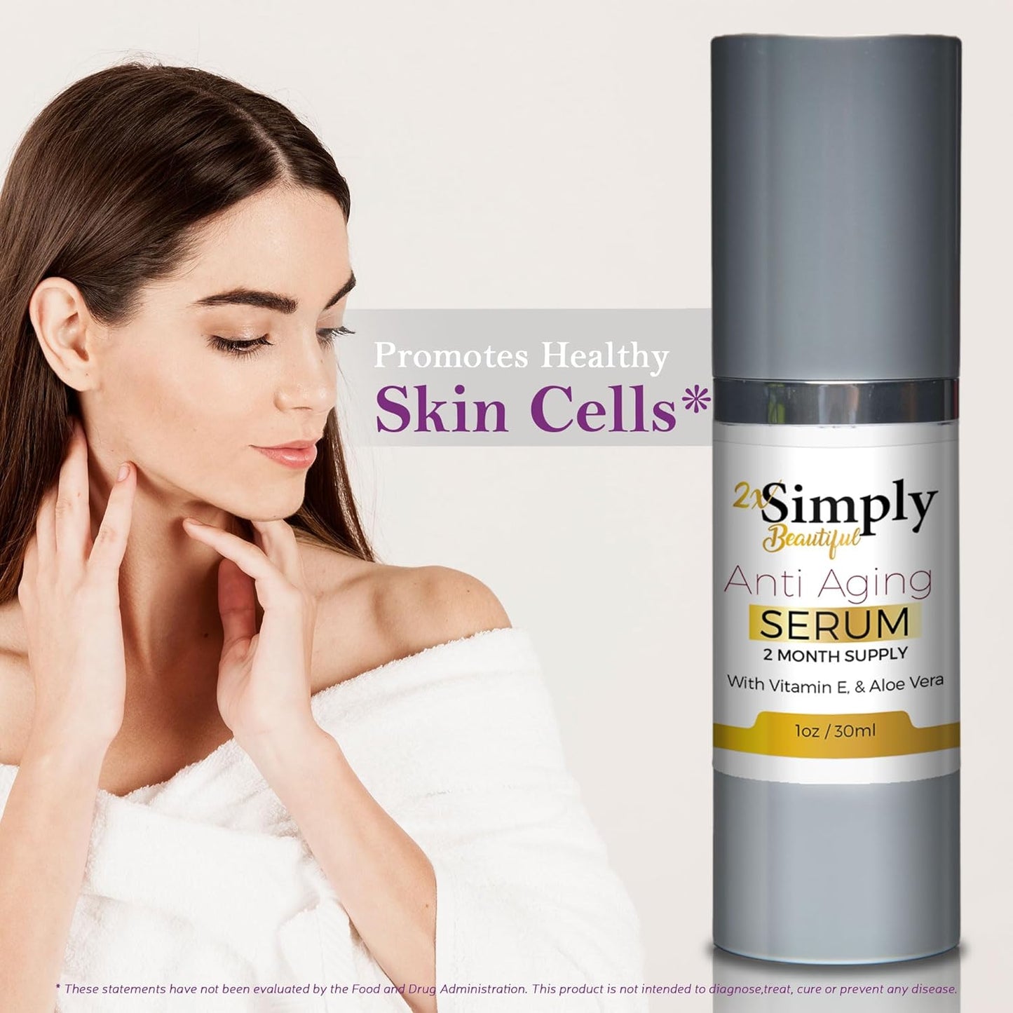 2x Simply Beautiful Anti Aging Serum 2 Month Supply - Help Smooth Skin Under & Around Eyes - Reduce Wrinkles Appearance - Anti Aging Eye Serum - Improve Puffy Bags & Dark Circles - Anti Aging Skincare