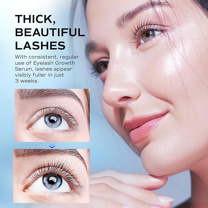 Premium Eyelash Growth Serum, LashRay Advanced Rapid Lash Serum for Eyelash Growth with Natural Formula - Boost Thicker, Longer Eyelashes and Eyebrows
