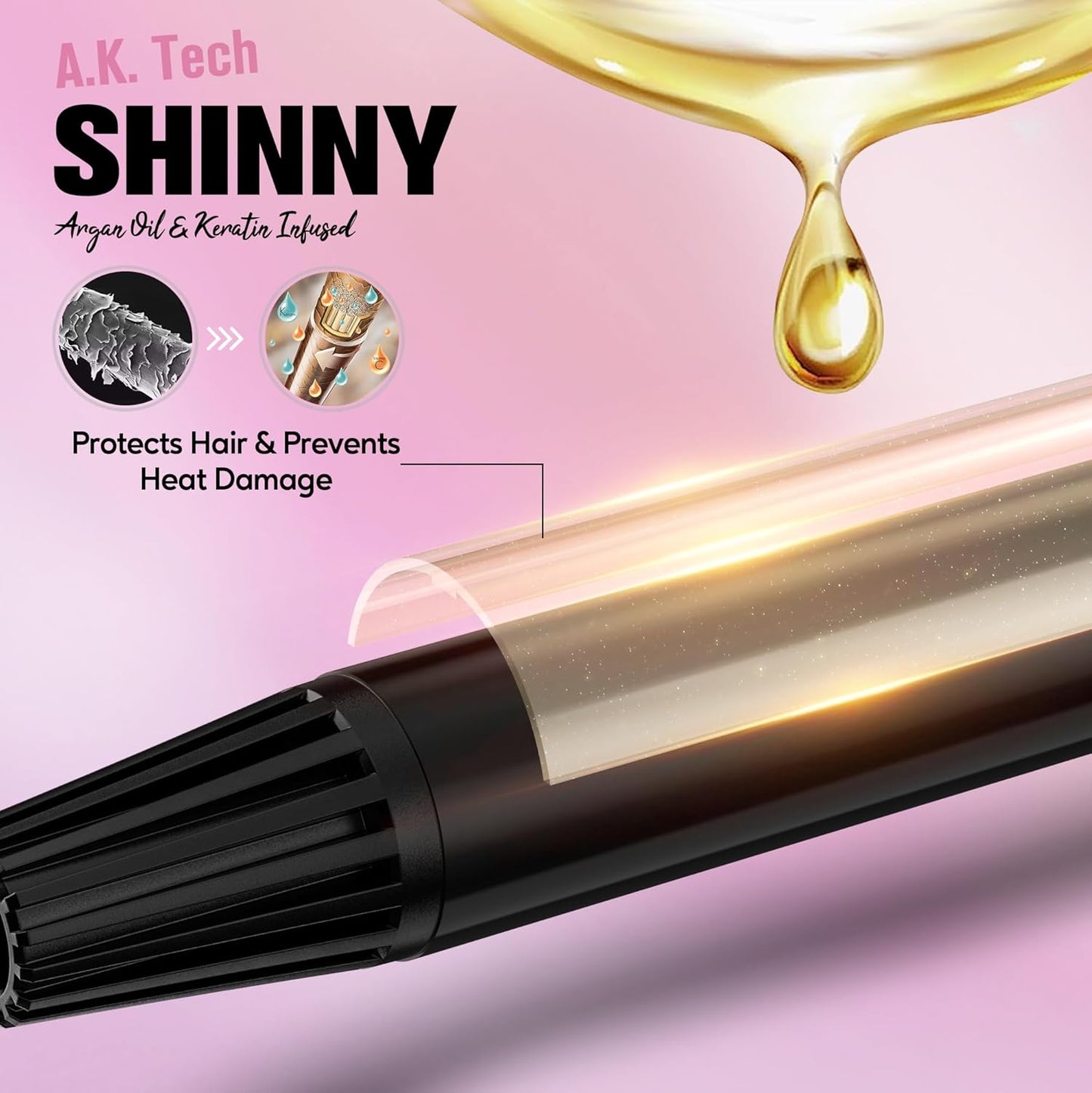 Farery Long Barrel Curling Iron 3/4 Inch, Extra Long Curling Iron for Tight Curls, Ceramic Curling Wand Infused Argan Oil & Keratin, Long Lasting, 11 Adjustable Temp, Include Clips & Silicone Pad