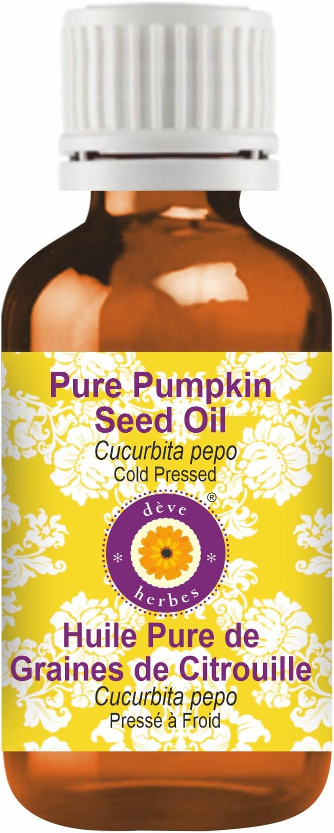 dève herbes Pure Pumpkin Seed Oil (Cucurbita pepo) 100% Natural Therapeutic Grade Cold Pressed 15ml (0.50 oz)
