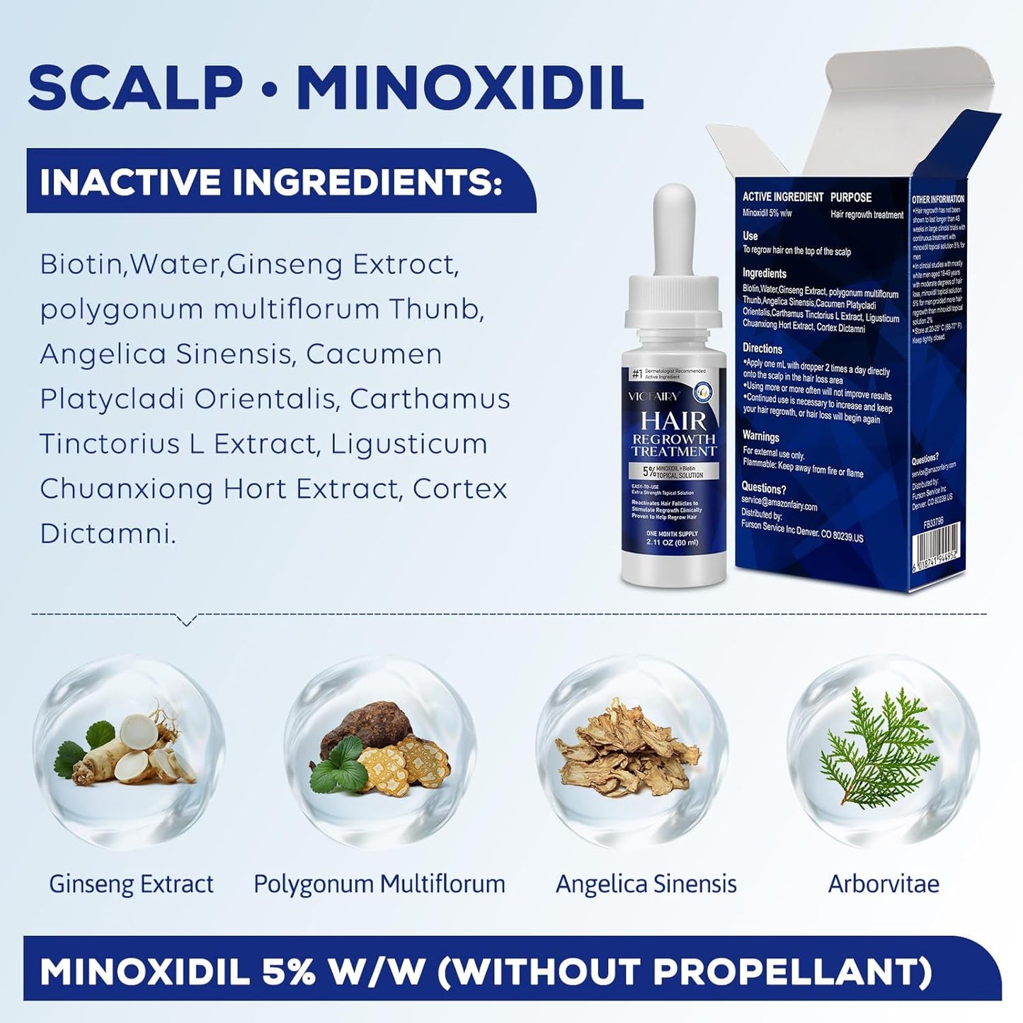 5% Minoxidil for Men, Hair Regrowth Treatment for Thinning Hair and Hair Loss, Topical Solution - 1 Months Supply - Dermatologist recommended (Pack of 1)