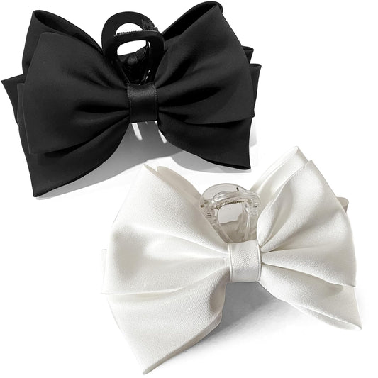 Big Hair Claw Clips for Women Girls-3PCS Medium Claw Clips for Thin Hair,Cute Hair Clips for Thick Hair,Hair Styling Accessories,Birthday Gifts for Women (white,black)