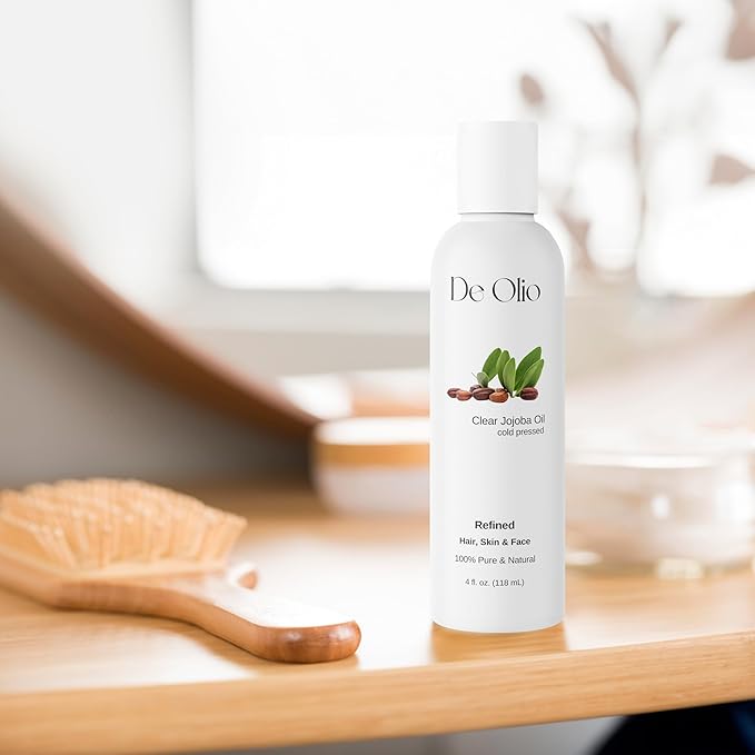 | Clear Jojoba Oil | 100% Pure & Natural | Face, Hair and Body | Cold Pressed | Soap Making & Massage | Carrier Oils | (32 Fl Oz)