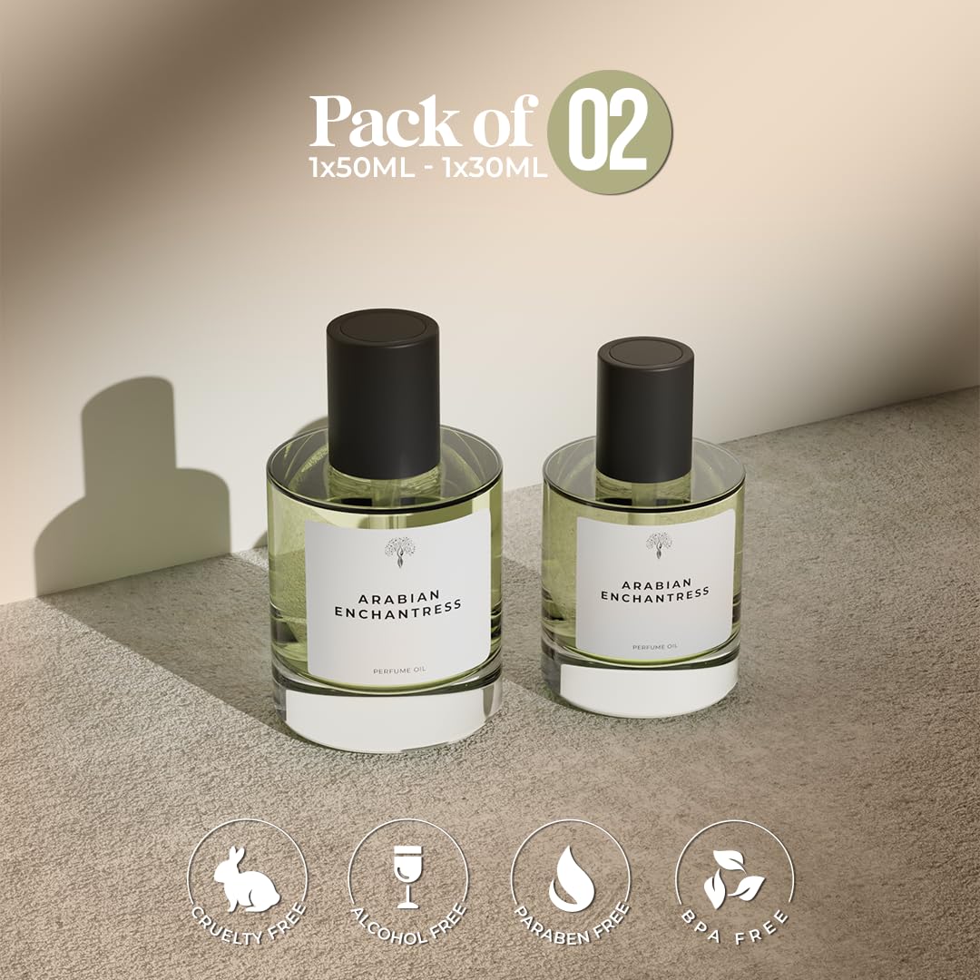 Eternal perfume oils for Women and Men - Eau De Perfum - Arabian Enchantress Perfume Oil Inspired by Madawi - Alcohol-Free Concentrated Scents- Long Lasting Designer Perfumes 50ml+30ml (Pack of 2)