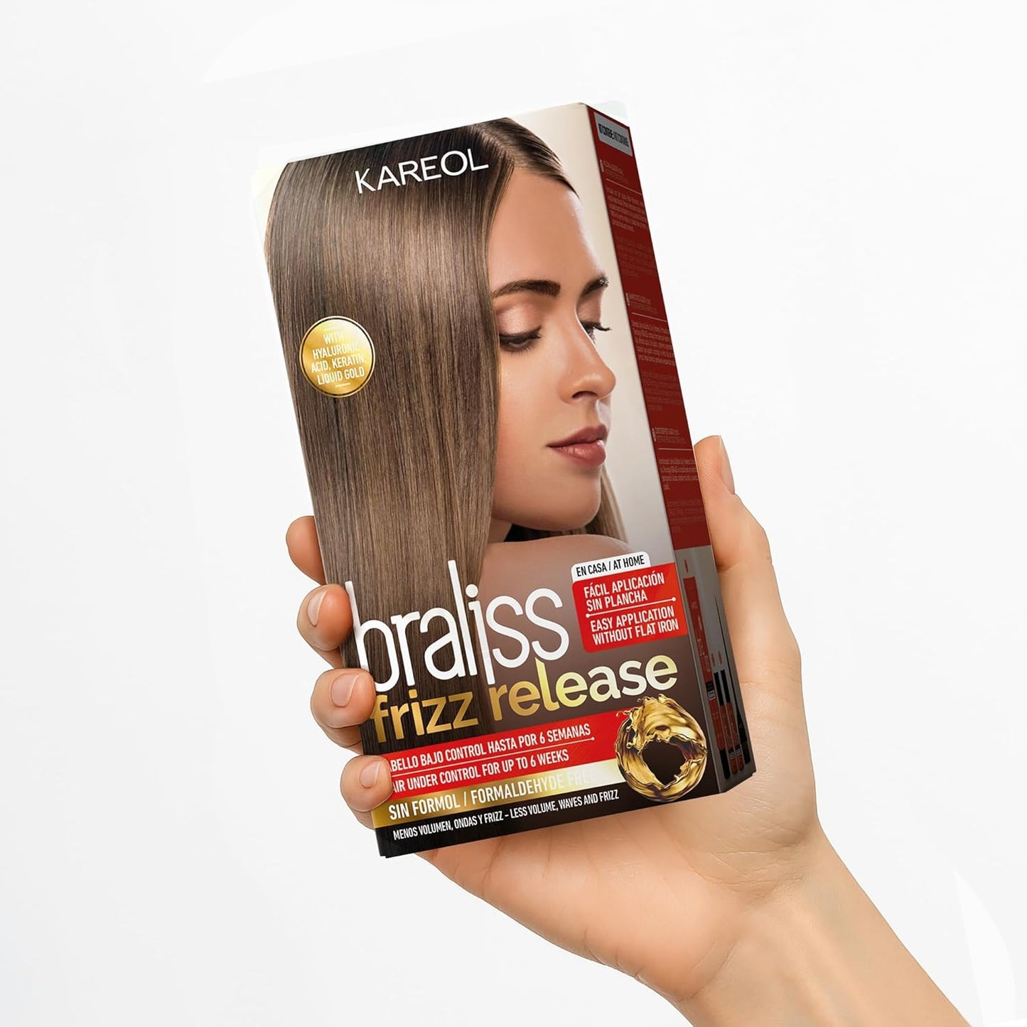 Braliss Frizz Release Hair Straightening Kit, No Flat Iron Required, Formaldehyde-Free, With Liquid Gold & Keratin, 6 Weeks Results