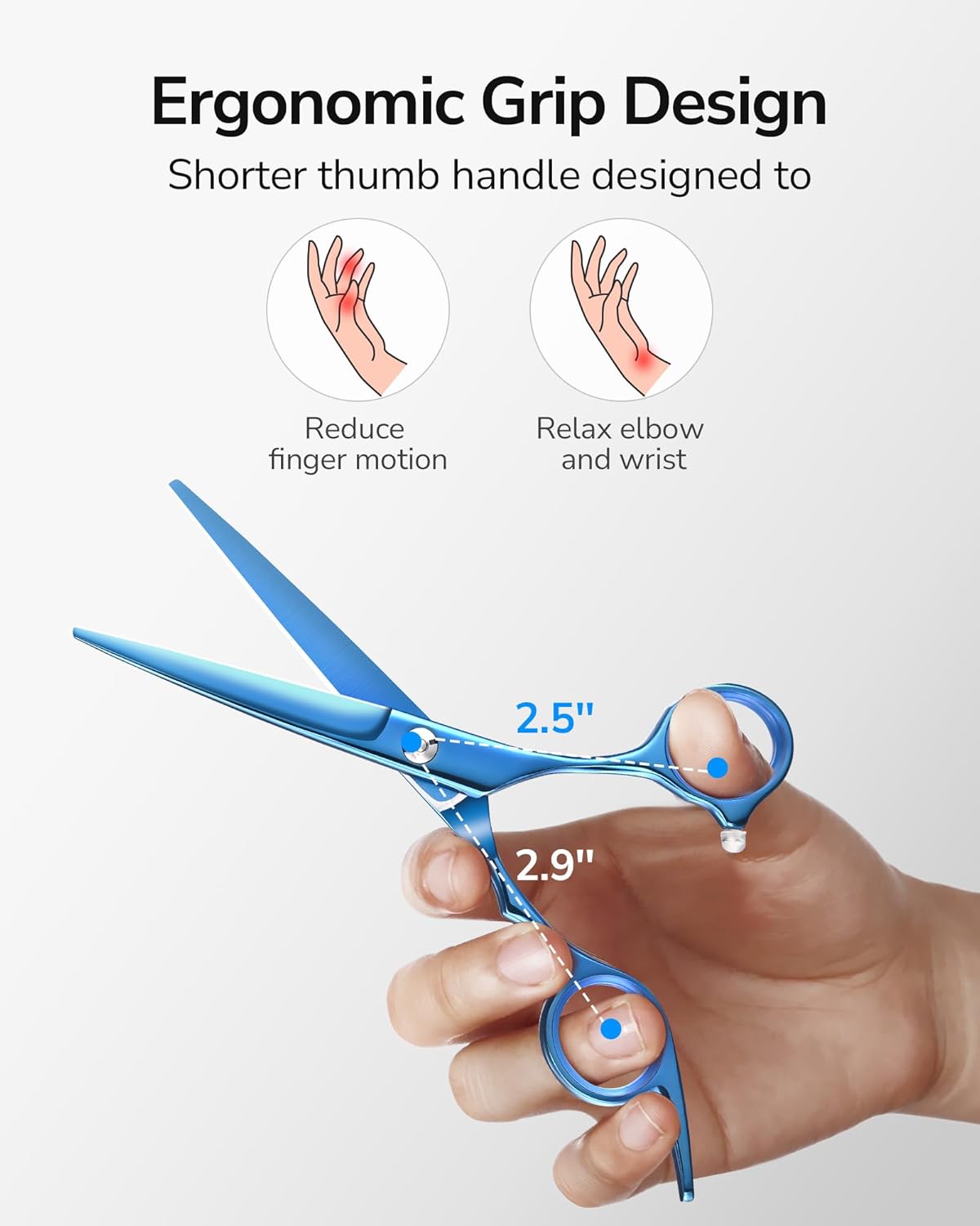 ULG Hair Cutting Scissors, Professional Hair Scissors 6.5 inch Right-Hand Razor Edge Barber Shears Salon Hair Cutting Shears Made of Japanese Stainless Steel, Hand Sharpened Navy