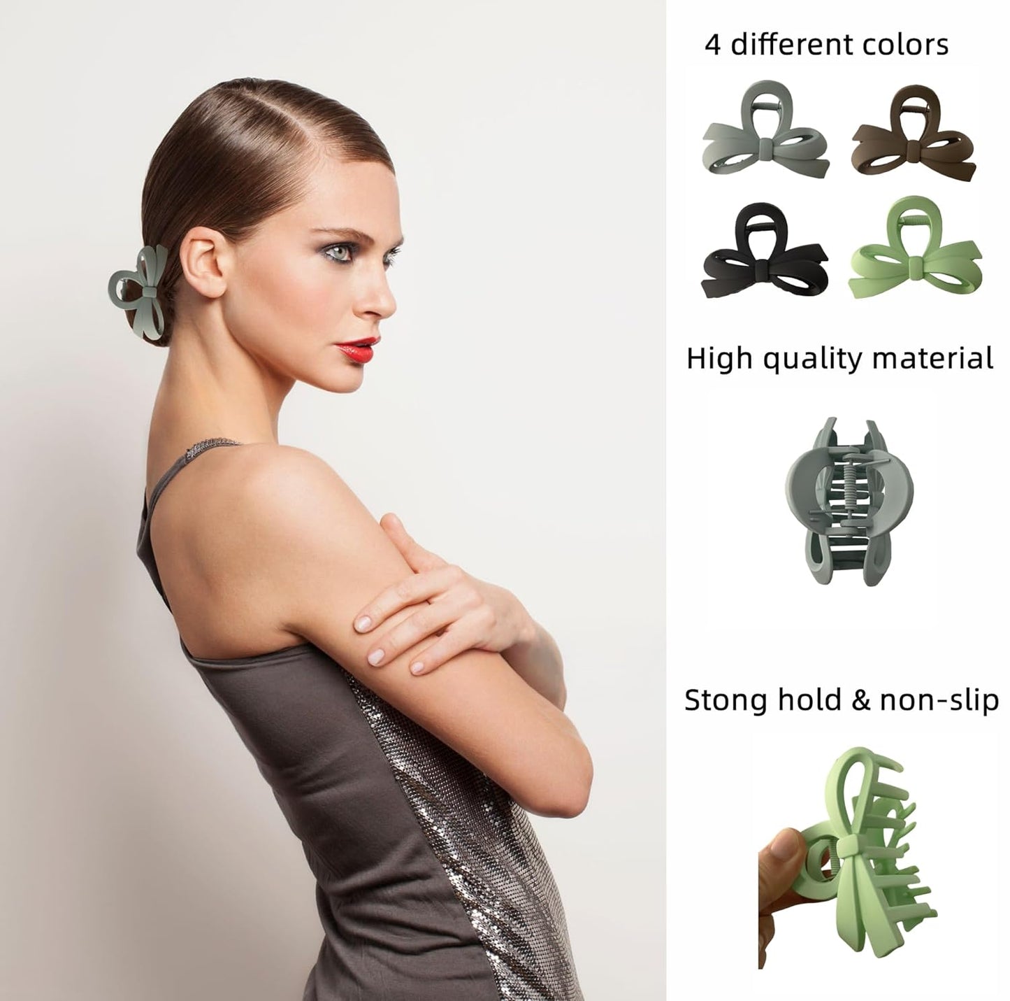 Hair Clip Hair Claw Clips for Women and Girls, Non Slip Strong Hold Tortoise Banana Hair Clips for Thick Hair 4 pcs