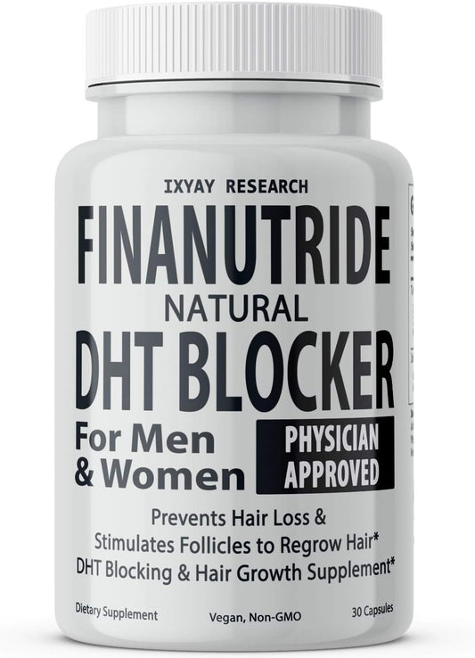 Finanutride Natural DHT Blocker & Hair Growth Capsules - Prevent Hair Loss, Stimulate Follicles, Proprietary Regrowth Treatment