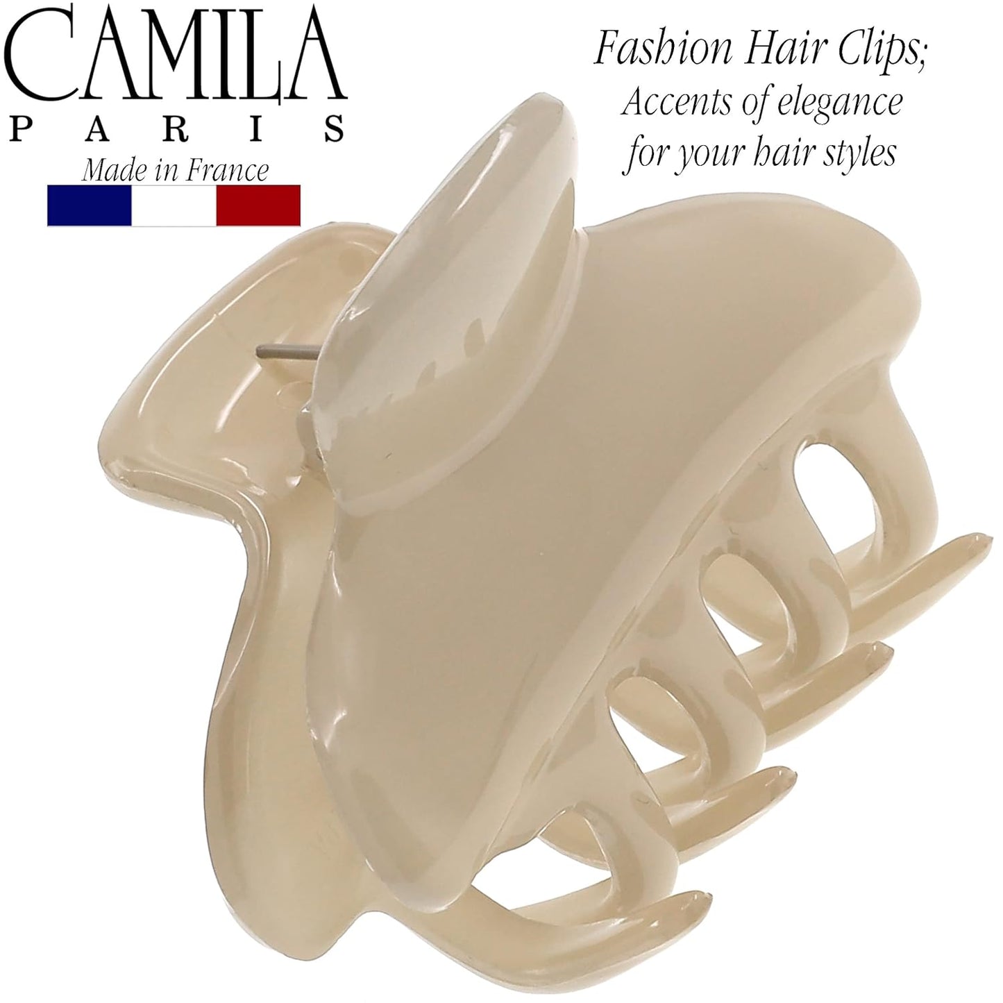 Camila Paris CP3551 French Hair Clip for Women, Small, Nude 2.5 Inch Girls Hair Claw Clips Jaw Fashion Durable Styling Hair Accessories for Women, Strong Hold No Slip Grip, Made in France