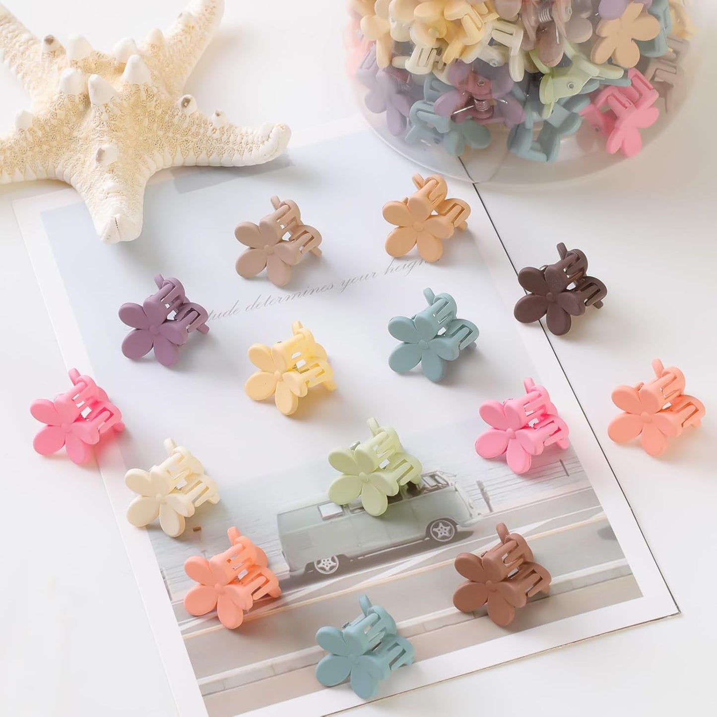 Mini Flower Hair Clips 100Pcs, Small Hair Clips Mini Claw Clips Cute Jaw Clips Hair Pins Hair Barrettes Hair Accessories for Women Girls Kids Teens