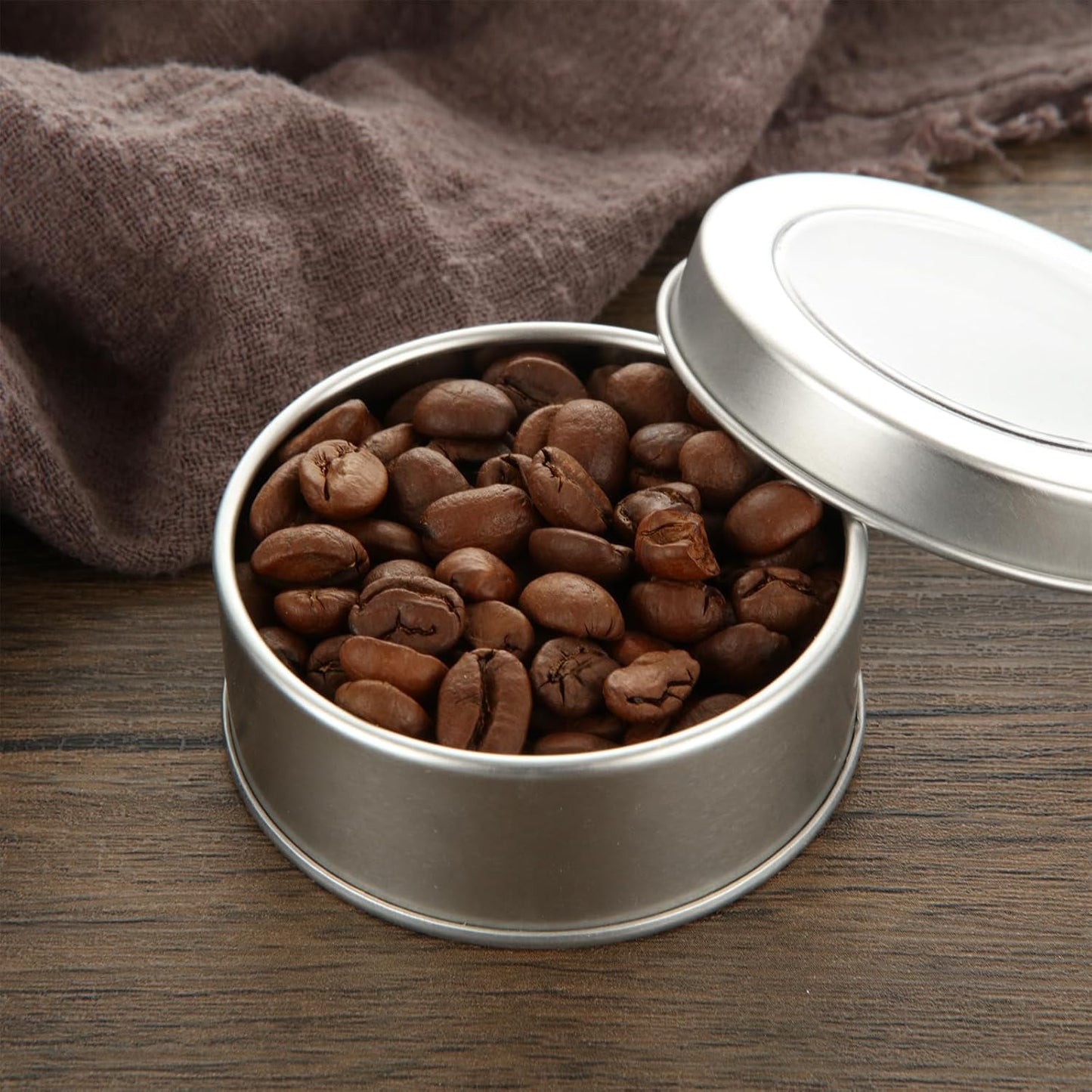 50Pcs 2 Oz Metal Tin Cans, Round Empty Containers with Clear Top, Salve Tins Containers With Lids for Candles Salve Cosmetic Candies Food Storage