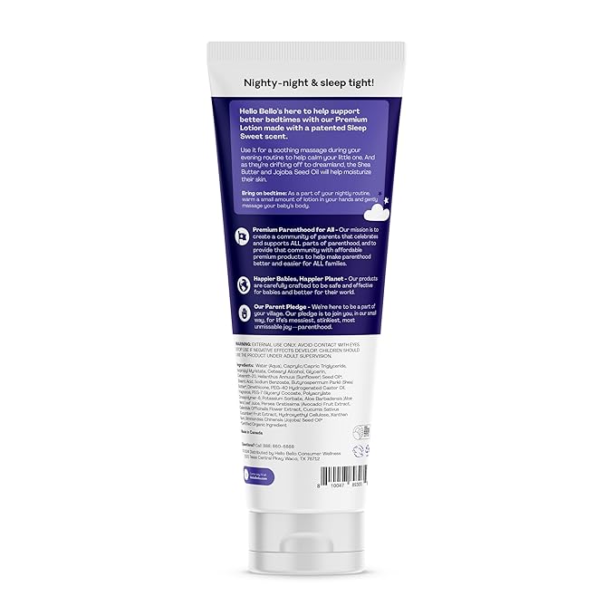 Hello Bello Premium Baby Lotion I Vegan and Cruelty Free Moisturizing, Non-Greasy Lotion for Babies and Kids I Sleep Sweet Scent I 8.5 FL Oz (Pack of 1)