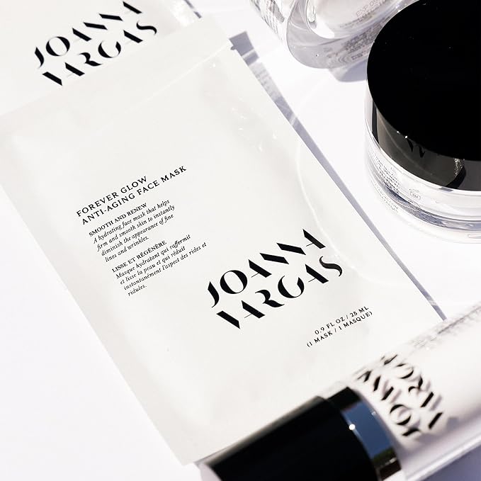 Joanna Vargas Forever Glow Anti Aging Face Mask for Women - Hydrating Sheet Mask For Radiance & Youthful Glow - Moisturizing Face Mask with Gingko Biloba - Plumping Facial Sheet Mask - Single Sheet