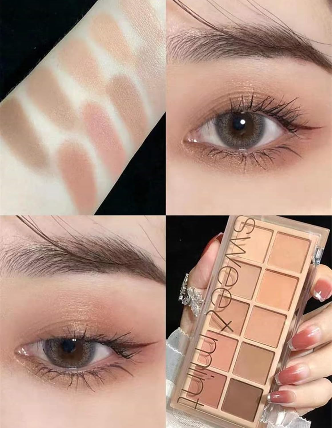 Go Ho 10 Colors Matte Eyeshadow Palette, Highly Pigmented, Blendable Shades, Waterproof, Cool/Warm-toned, 05