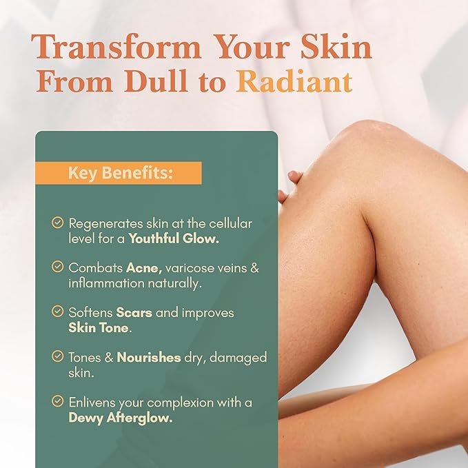 Healing Happy Method - Glow Up All Natural Organic Body Oil – Deeply Nourishing Skin Care with Pure Plant-Based Ingredients for Radiant, Healthy Skin – 4 oz