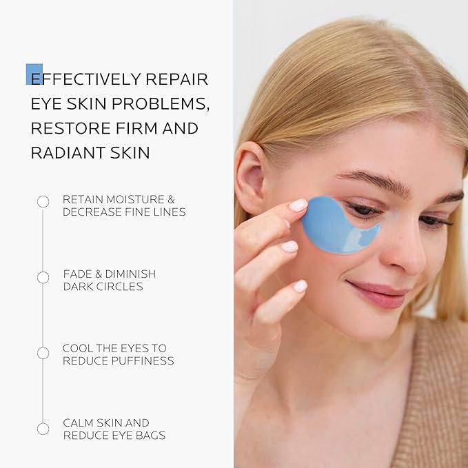 Dr. Pure Under Eye Patches for Wrinkles: Retinol Collagen Eye Mask for Puffy Eyes and Dark Circles with Hyaluronic Acid - Smooth Fine Lines Moisturizing and Hydrating (30 Pairs)