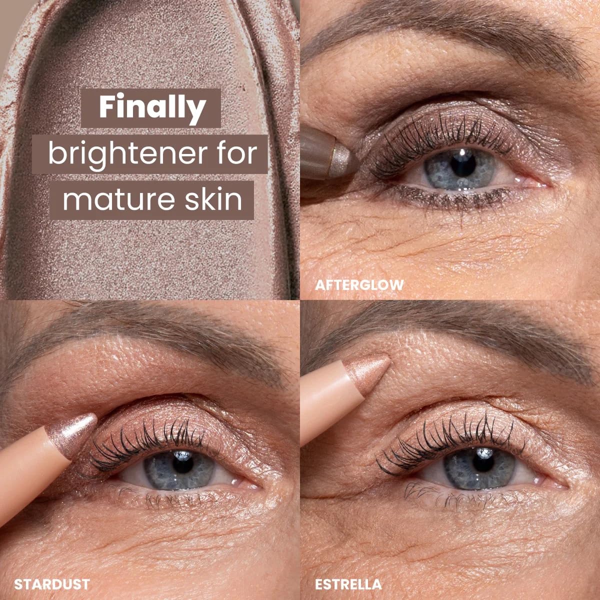 PRIME PROMETICS PrimeEyes Eye Brightener for Mature Women – Creamy Eye Shadow Sticks – Easy Application, Quick Eye Lift Effect – Hypoallergenic, Long Wear, Water-Resistant (Afterglow)