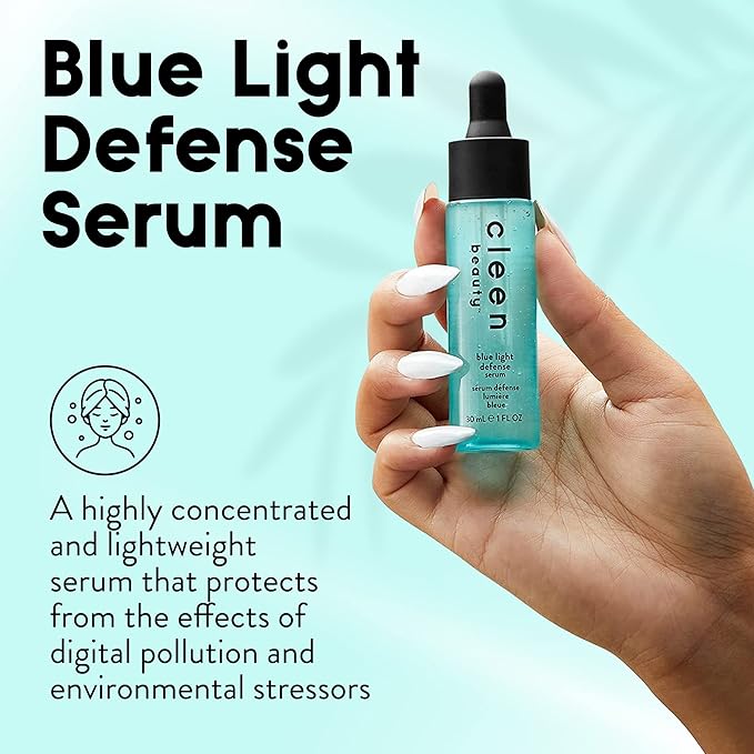 Cleen Beauty Blue Light Defense Serum | Facial Serum with Blue Light Protection Complex | Face Serum for Women | Serum for Face - Paraben Free | Skincare Products for Face | Hydrating Serum | 1 Fl Oz
