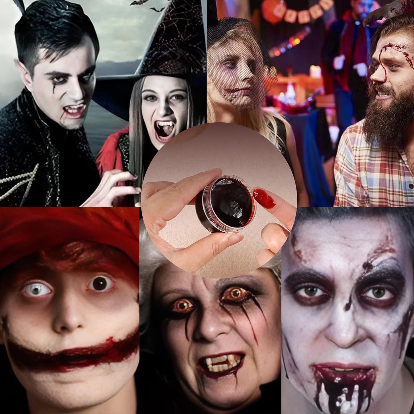 Halloween Fake Blood Spray Makeup Kit Fake Blood Washable for Scar Wound and Clothes Realistic Face Paint Wounds Costume Blood For Vampire, Zombie, Clown Cosplay Red blood01