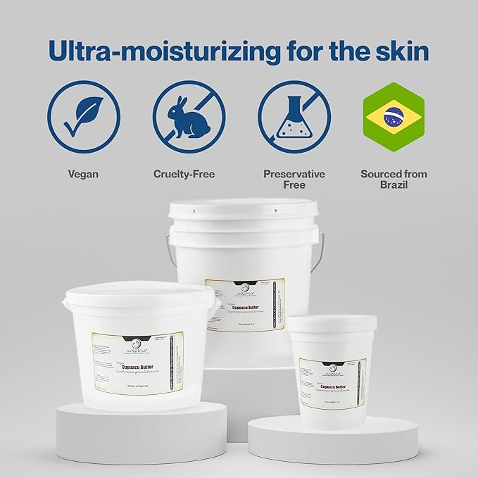 uh*Roh*Muh 100% Pure Virgin 32 fl oz Cupuacu Butter from Brazil - Unrefined, Ultra-Moisturizing & Nourishing for Skin and Hair - Ideal for DIY Skincare & Haircare(Net Wt: 0.8 kgs/1.75 lb)