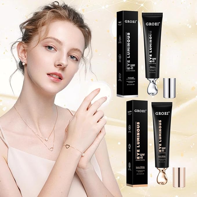 Luminous Eye Corrector Spf 41,Under Eye Corrector For Dark Circles,Undereye Sunscreen & Concealer, Hydrating Serum, Anti Aging Tinted E ye Cream with Peach Undertone (Mix, 40ml)