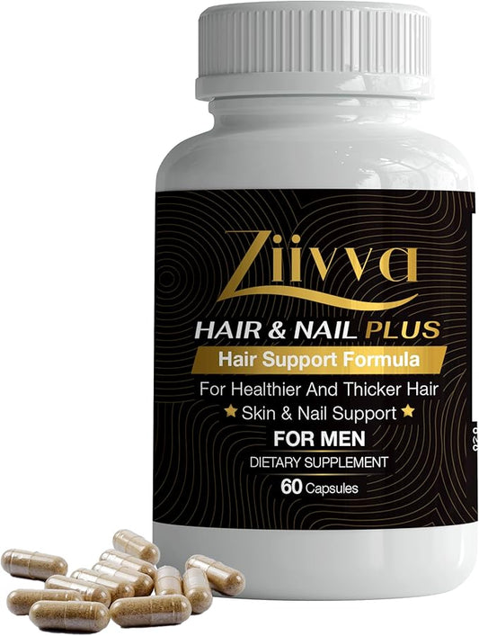Hair Vitamins for Men - All Natural Vegan Biotin 5000 Mcg Capsules - Hair Supplements for Growth & Thickness - Promote Healthier Hair, Skin, Nails - Hair Growth Supplement Formula