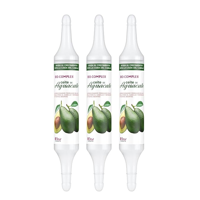 Biocomplex Avocado Oil Ampoules 3 Pack – 0.61 oz Each, Deep Nourishing Hair Treatment for Hydration, Repair, and Strengthening