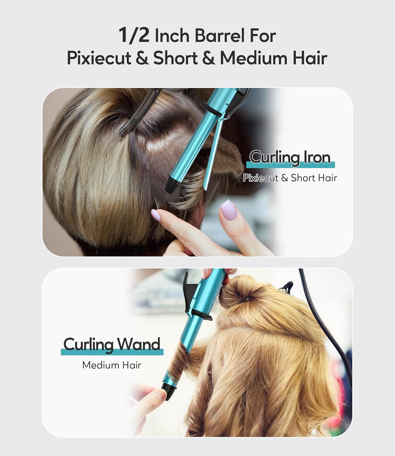 FARERY Travel Size Mini Curling Iron, Dual Voltage 1/2 Inch Ceramic Mini Hair Curler for Short Hair, Infused with Keratin & Argan Oil, Travel Curling Iron with Storage Bag