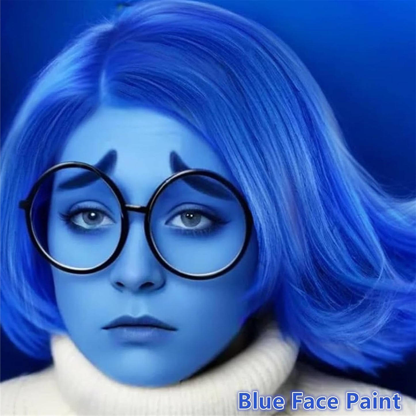 Go Ho Royal Blue Face Paint Washable,Water Based Cream Blue Face Body Paint,Halloween Cosplay SFX Smurf Mystique Avatar Clown Makeup,Highly Pigmented,Smooth and Safe for Skin