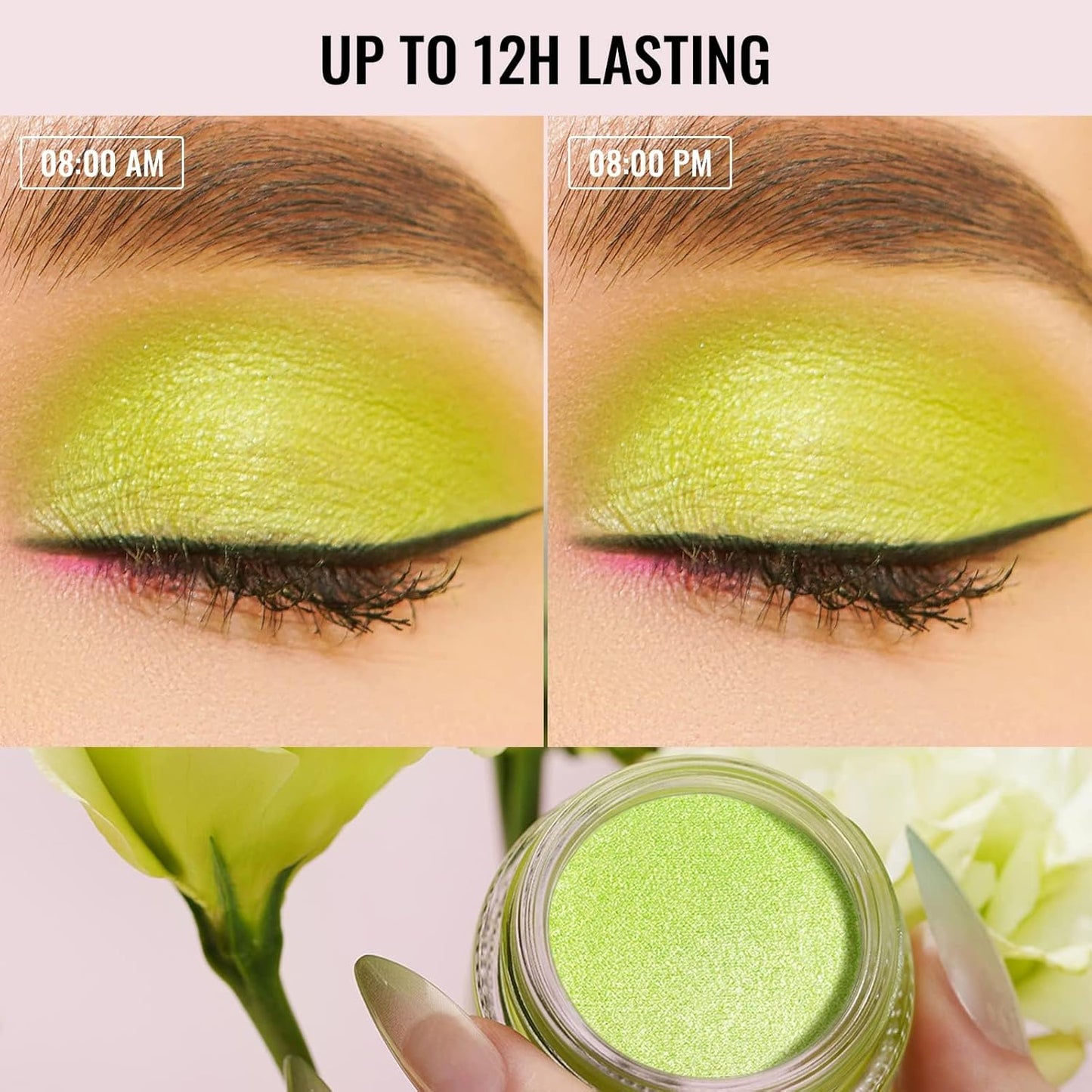 Oulac Cream Eyeshadow also for Highlighter Large Capacity Highly Pigmented Eye Shadow Waterproof &Long Lasting with Moisturizing Formula, Shimmer Glitter Eye Makeup Set 3