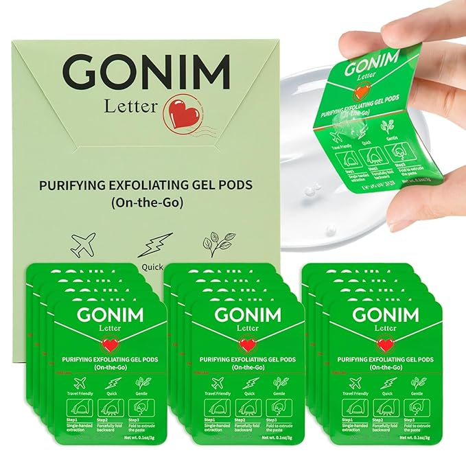 On-the-Go Purifying Exfoliating Gel Pods (15 Count) - Sensitive Skin-Friendly Travel-Size Skincare with Aloe + Hyaluronic Acid, Gentle Face Scrub, Vegan & Recyclable Packaging 15 x 0.1 oz