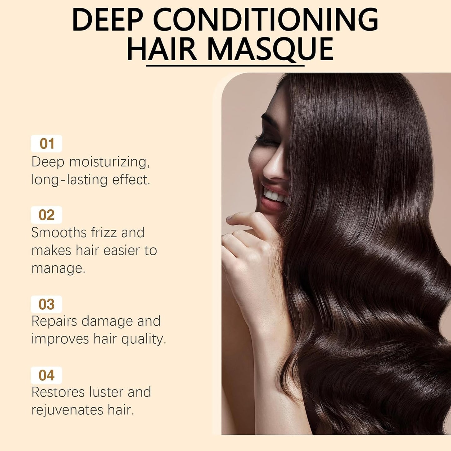 Keratin Hair Mask | Deep Conditioning Treatment for Damaged Hair 3.53OZ With Hydrolyzed Keratin & Smoothing Silicones | Frizz Control & Hydration for Dry, Curly, Straight, Fine, Thick Hair (3 PCS)