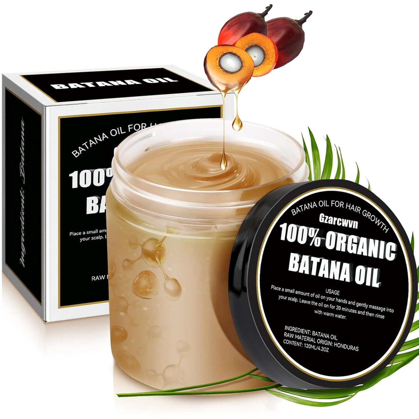 Raw Batana Oil Hair Treatment - Nourish and Revitalize for Smooth, Tangle-Free Hair - Easy Application for Intensive Hydration and Growth