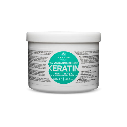 Kallos KJMN Keratin Regenerating Hair Mask with keratin and milk protein for dry, damaged and chemically treated hair 500 ml - 16,90 Fl Oz